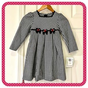 💝 BONNIE JEAN 💝 new black & white checkered dress for girls size 5